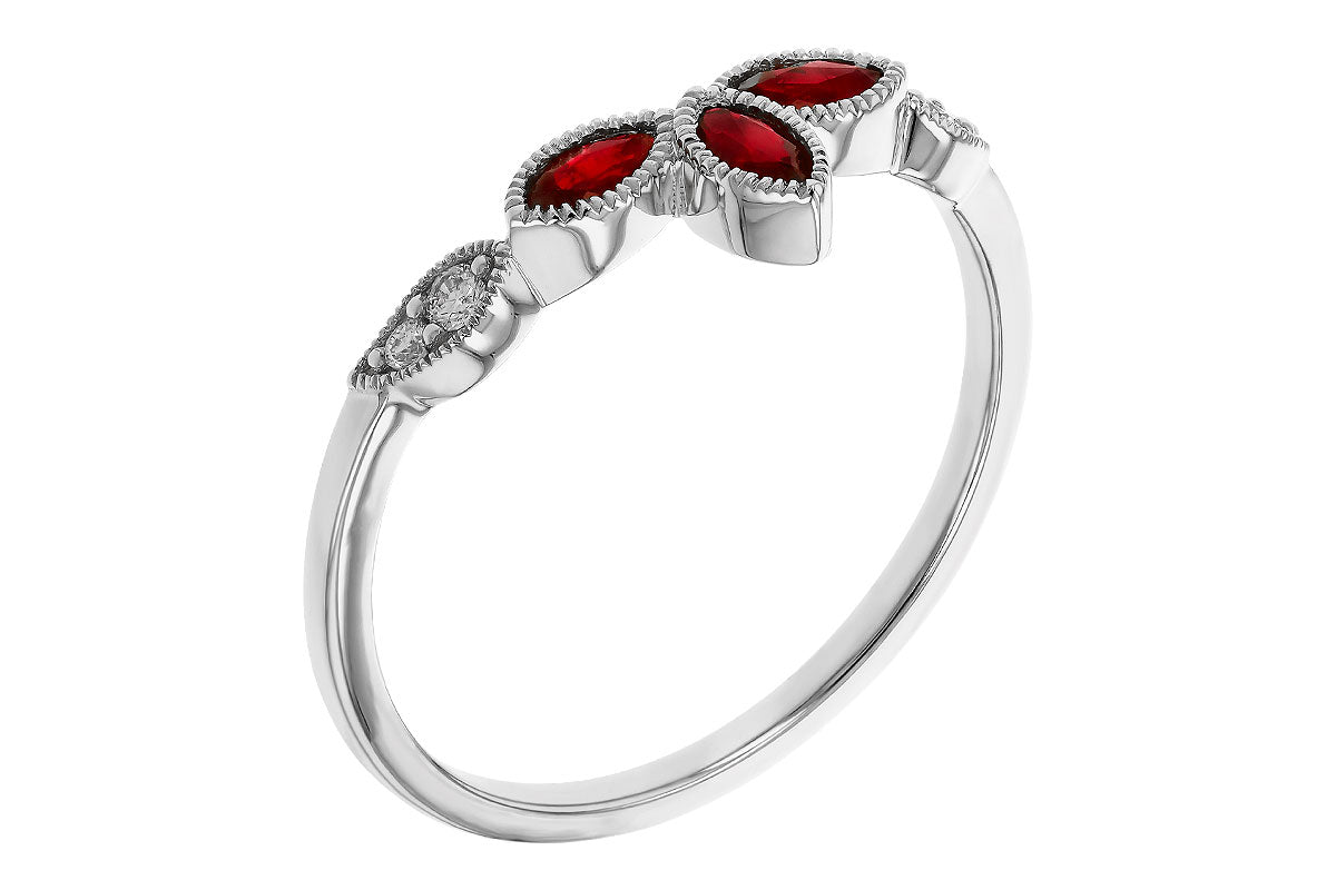 Allison Kaufman Ruby & Diamond Band Enhancer in 14K White Gold, 0.35 ctw, alternate view