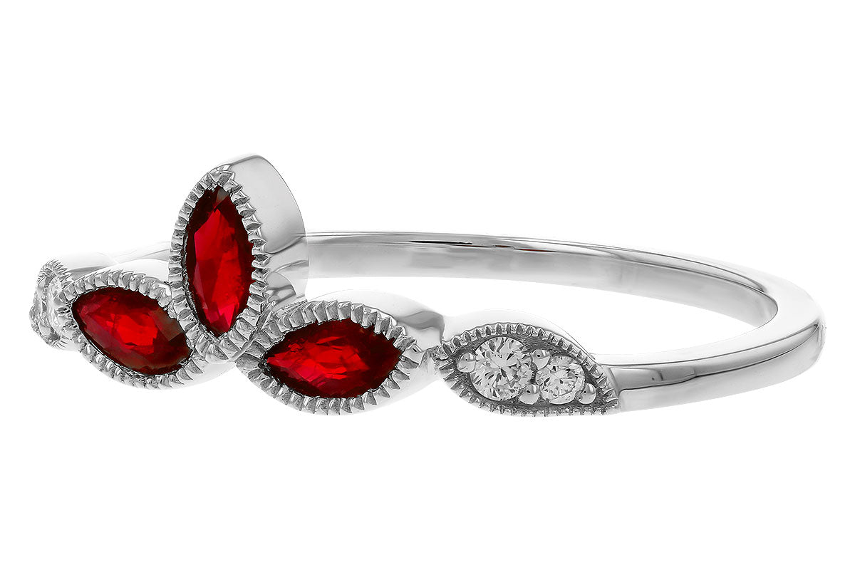 Allison Kaufman Ruby & Diamond Band Enhancer in 14K White Gold, 0.35 ctw, alternate view