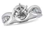 Allison Kaufman Diamond Engagement Ring Semi-Mount in 14K White Gold, 0.18 ctw