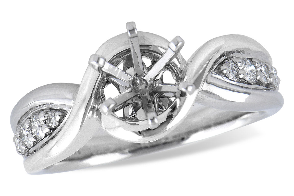 Allison Kaufman Diamond Engagement Ring Semi-Mount in 14K White Gold, 0.18 ctw