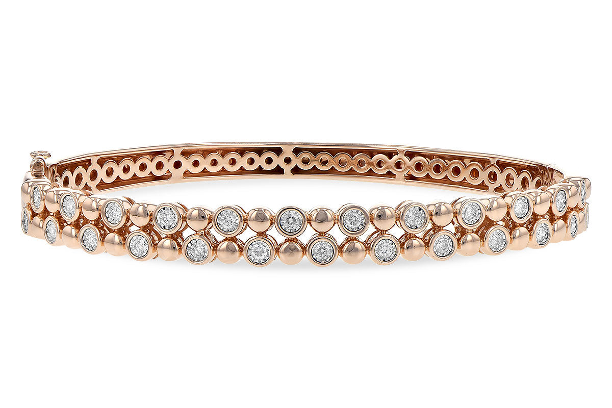Allison Kaufman Diamond Bangle Bracelet in 14K Rose Gold, 0.50 ctw (B1274)
