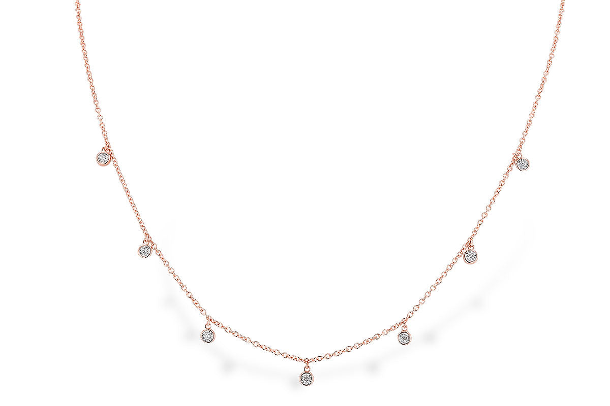 Allison Kaufman Diamond Necklace in 14K Rose Gold, 0.12 ctw (N8365)