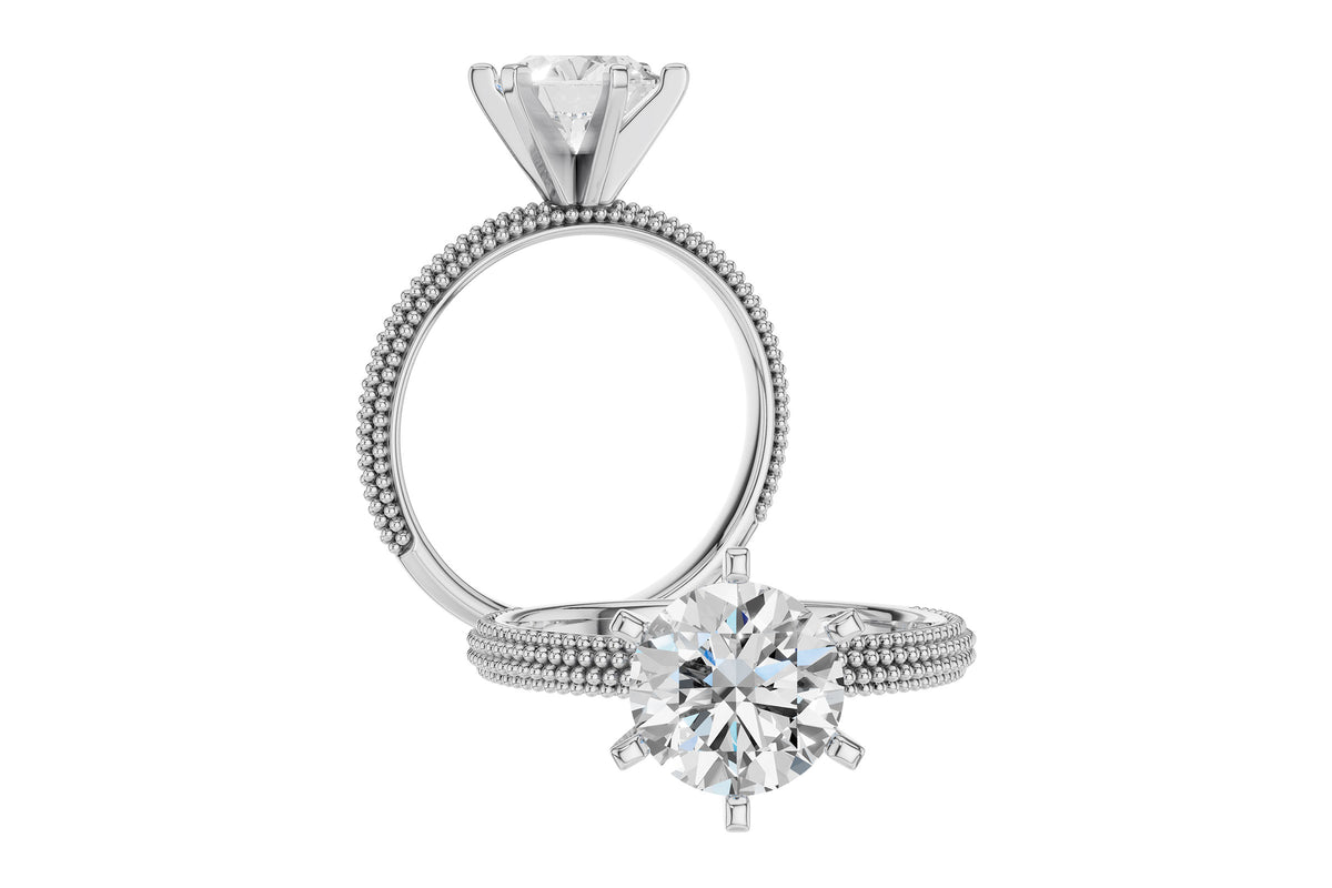Allison Kaufman Engagement Ring Semi-Mount in 14K White Gold (L7900), alternate view
