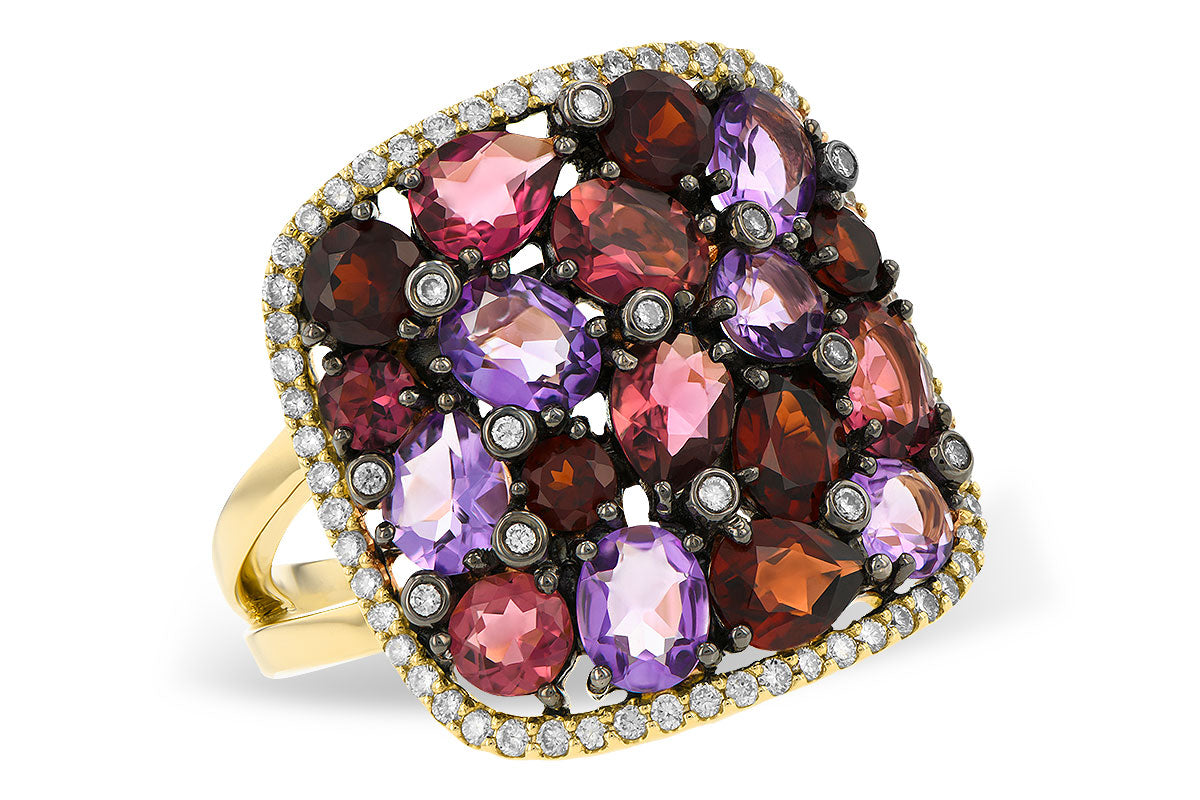 Allison Kaufman Multi-Gemstone & Diamond Ring in 14K Yellow Gold, 3.30 ctw