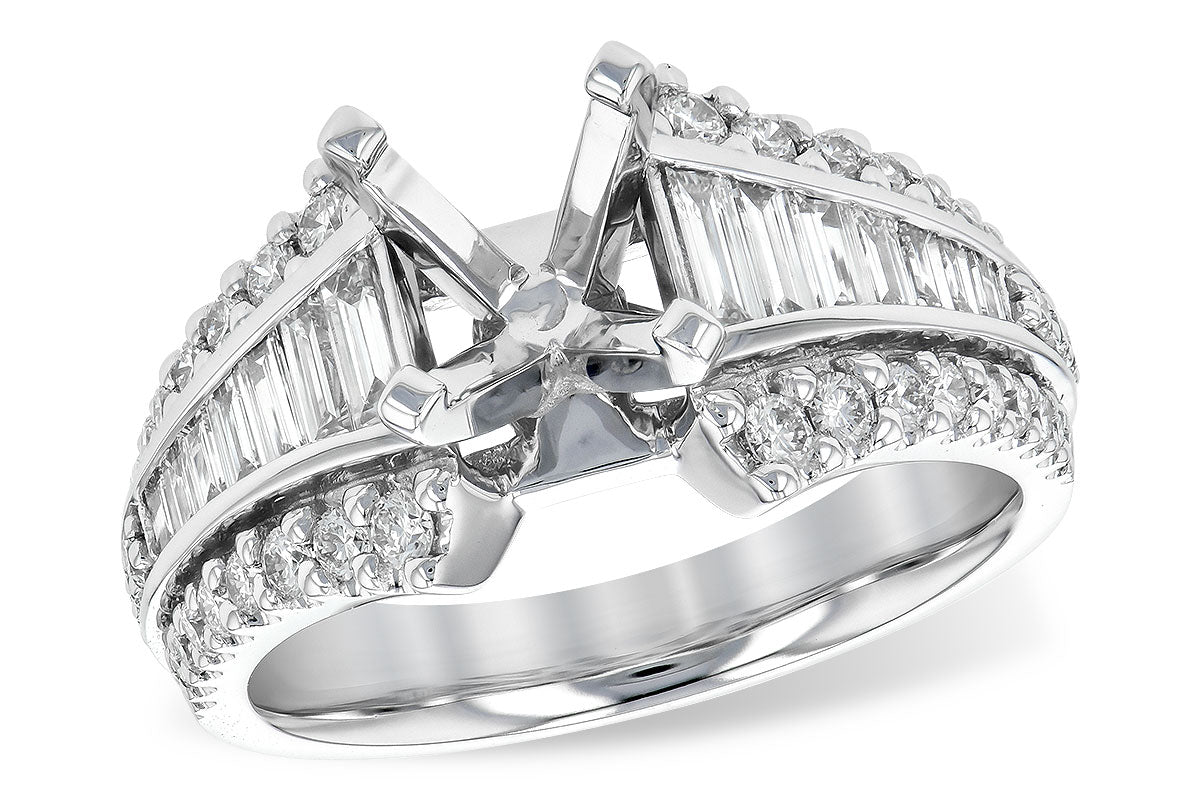 Allison Kaufman Diamond Engagement Ring Semi-Mount in 14K White Gold, 0.95 ctw