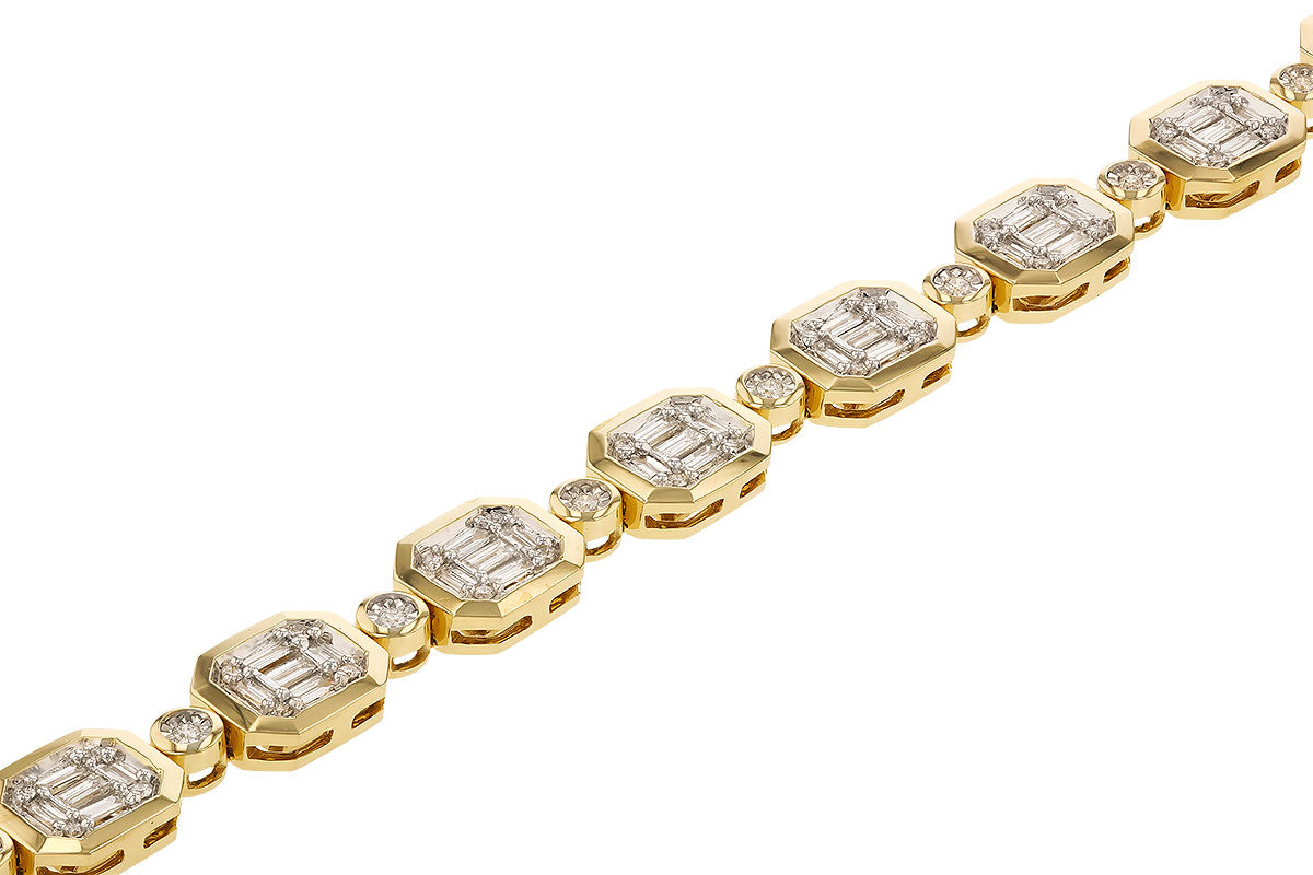 Allison Kaufman Baguette Diamond Bracelet in 14K Yellow Gold, 1.30 ctw, alternate view
