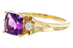 Allison Kaufman Amethyst & Diamond Ring in 14K Yellow Gold, 1.44 ctw, alternate view