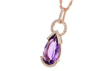 Allison Kaufman Amethyst & Diamond Necklace in 14K Rose Gold, 2.58 ctw, alternate view