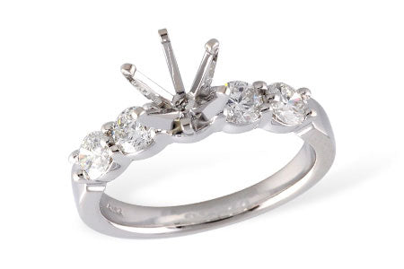 Allison Kaufman Diamond Engagement Ring Semi-Mount in 14K White Gold, 0.80 ctw