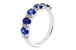 Allison Kaufman Sapphire & Diamond Wedding Band in 14K White Gold, 1.85 ctw, alternate view