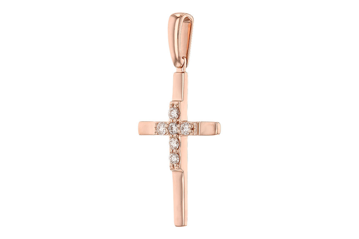 Allison Kaufman Diamond Pendant in 14K Rose Gold, 0.14 ctw, alternate view