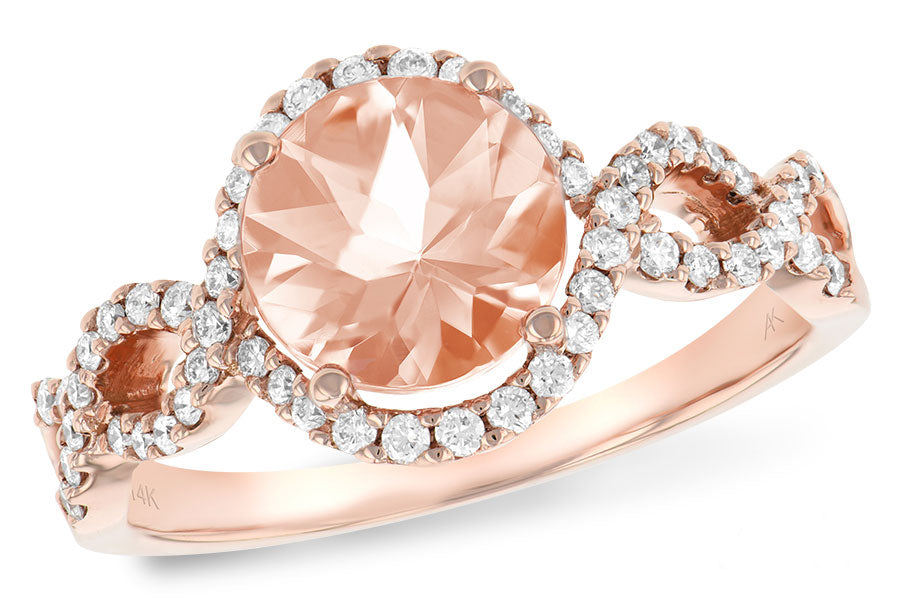 Allison Kaufman Morganite & Diamond Ring in 14K Rose Gold, 2.04 ctw