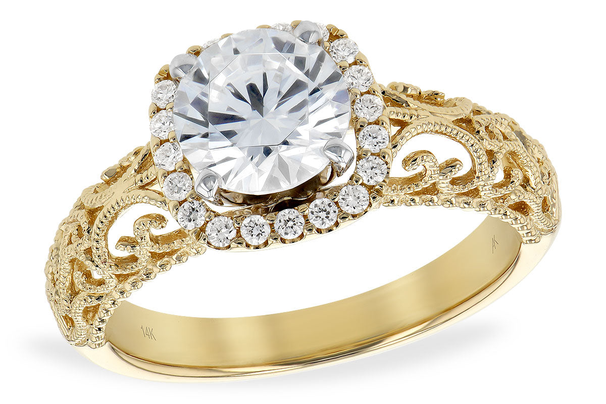 Allison Kaufman Diamond Engagement Ring Semi-Mount in 14K Yellow Gold, 0.16 ctw (L7718)