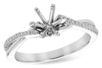 Allison Kaufman Diamond Engagement Ring Semi-Mount in 14K White Gold, 0.12 ctw (L7766)