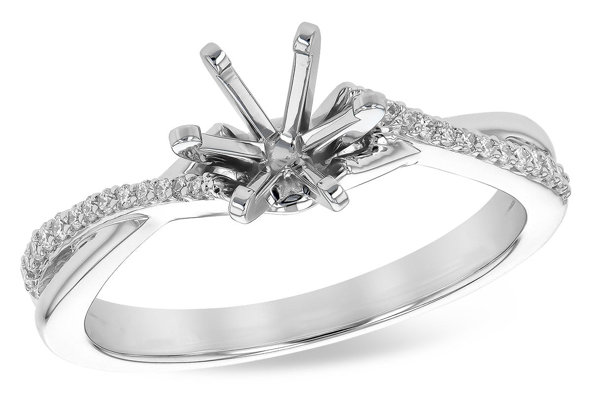 Allison Kaufman Diamond Engagement Ring Semi-Mount in 14K White Gold, 0.12 ctw (L7766)