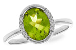 Allison Kaufman Peridot & Diamond Ring in 14K White Gold, 1.75 ctw
