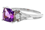 Allison Kaufman Amethyst & Diamond Ring in 14K White Gold, 1.44 ctw, alternate view