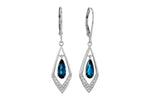 Allison Kaufman London Blue Topaz & Diamond Earrings in 14K White Gold, 1.22 ctw