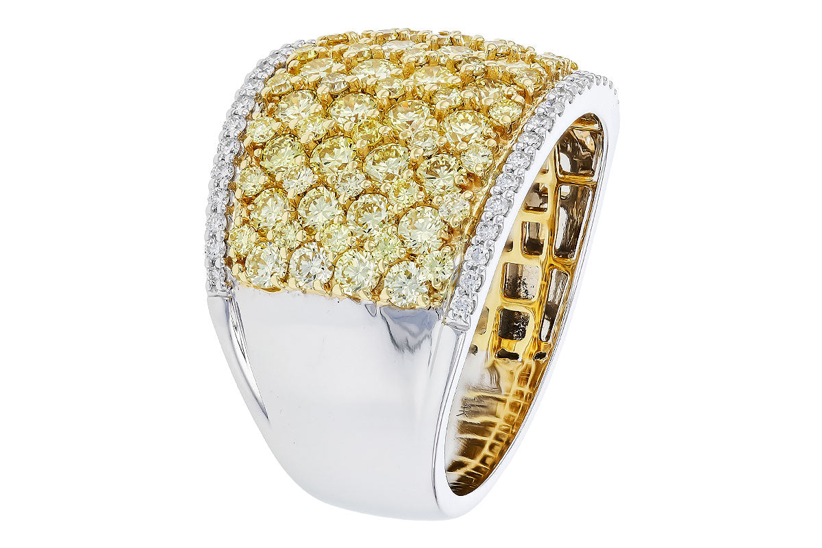 Allison Kaufman Yellow Diamond Wedding Band in 14K Yellow & White Gold, 2.37 ctw, alternate view