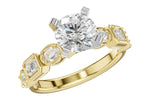 Allison Kaufman Fancy-Cut Diamond Engagement Ring Semi-Mount in 14K Yellow Gold, 0.45 ctw