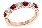 Allison Kaufman Ruby & Diamond Wedding Band in 14K Rose Gold, 1.00 ctw (WR122-1)