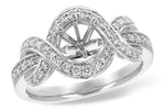 Allison Kaufman Diamond Engagement Ring Semi-Mount in 14K White Gold, 0.34 ctw