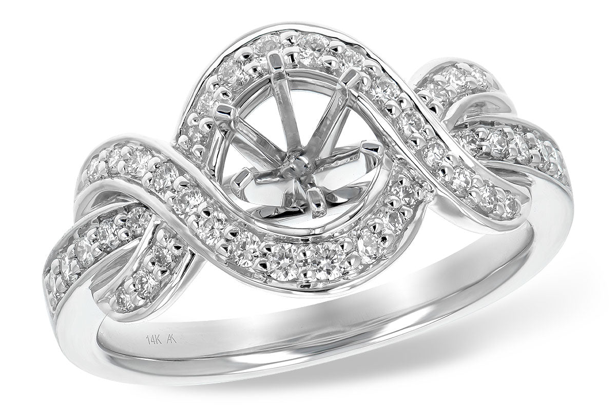 Allison Kaufman Diamond Engagement Ring Semi-Mount in 14K White Gold, 0.34 ctw