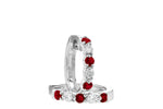 Allison Kaufman Ruby & Diamond Earrings in 14K White Gold, 0.52 ctw, alternate view