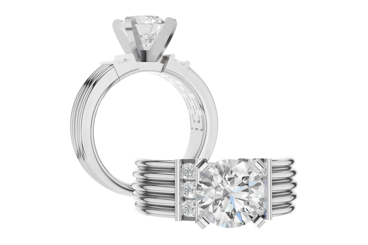 Allison Kaufman Diamond Engagement Ring Semi-Mount in 14K White Gold, 0.20 ctw (L7939), alternate view