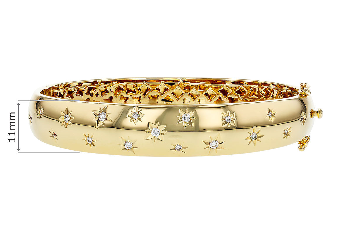 Allison Kaufman Diamond Bangle Bracelet in 14K Yellow Gold, 0.30 ctw, alternate view