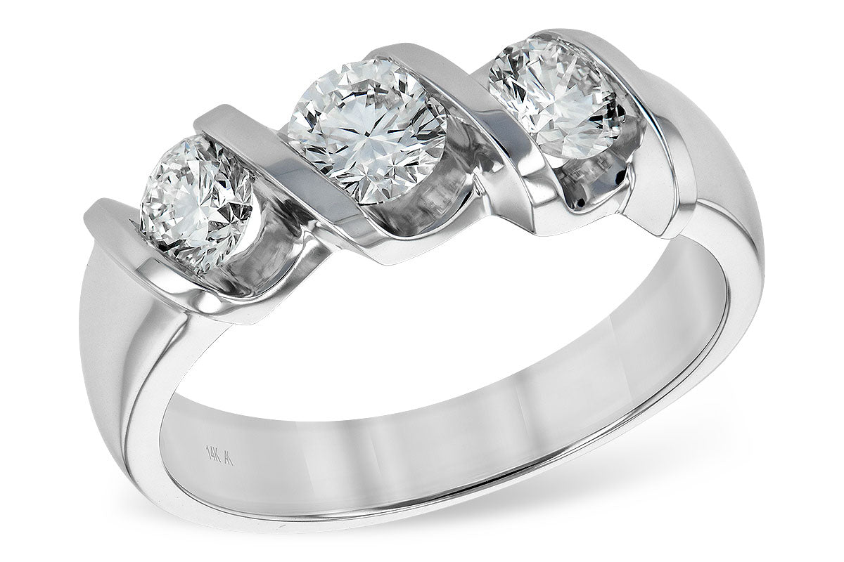 Allison Kaufman Diamond Wedding Band in 14K White Gold, 1.00 ctw (WR117-1)