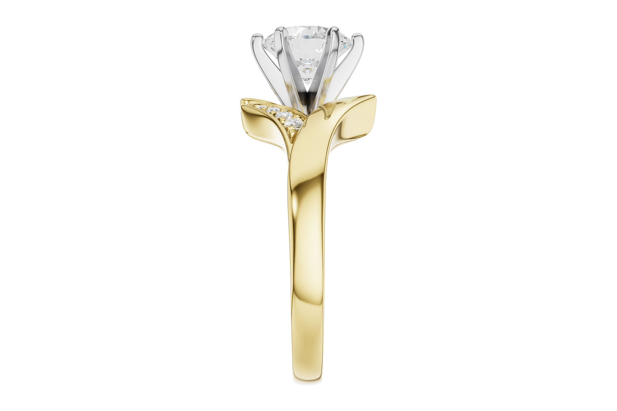 Allison Kaufman Diamond Engagement Ring Semi-Mount in 14K Yellow Gold, 0.06 ctw, alternate view