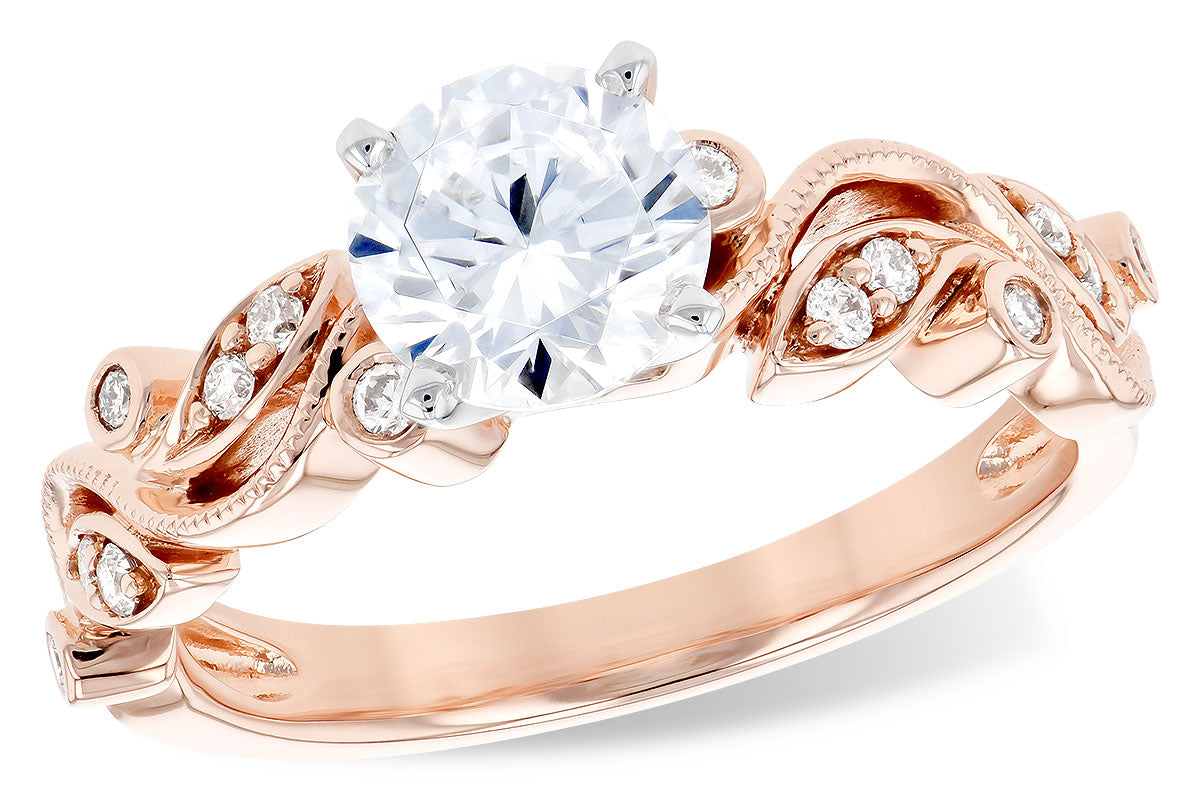 Allison Kaufman Diamond Engagement Ring Semi-Mount in 14K Rose Gold, 0.14 ctw (L7757)