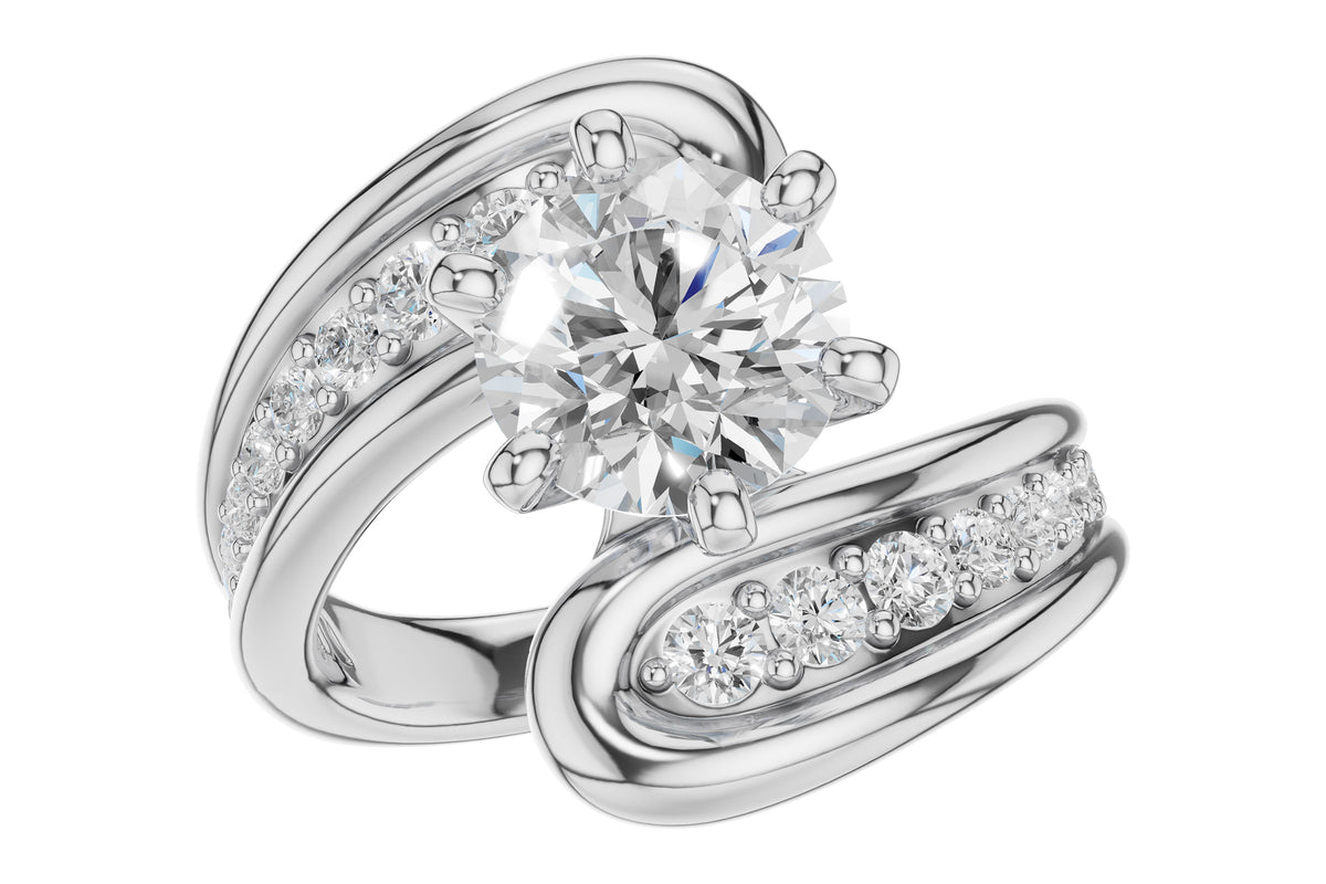 Allison Kaufman Diamond Engagement Ring Semi-Mount in 14K White Gold, 0.50 ctw (L7953)