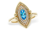Allison Kaufman Blue Topaz & Diamond Ring in 14K Yellow Gold, 0.70 ctw