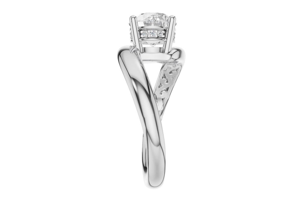 Allison Kaufman Diamond Engagement Ring Semi-Mount in 14K White Gold, 0.04 ctw (L7920), alternate view
