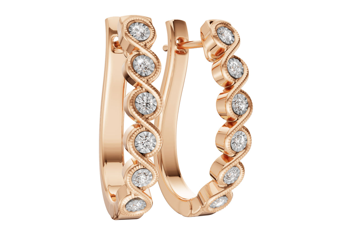 Allison Kaufman Diamond Earrings in 14K Rose Gold, 0.25 ctw (E2094)