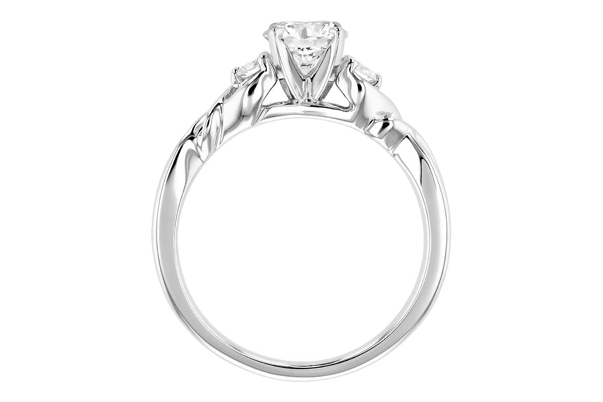 Allison Kaufman Diamond Engagement Ring Semi-Mount in 14K White Gold, 0.14 ctw, alternate view