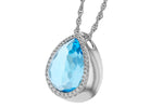 Allison Kaufman London Blue Topaz & Diamond Necklace in 14K White Gold, 5.92 ctw