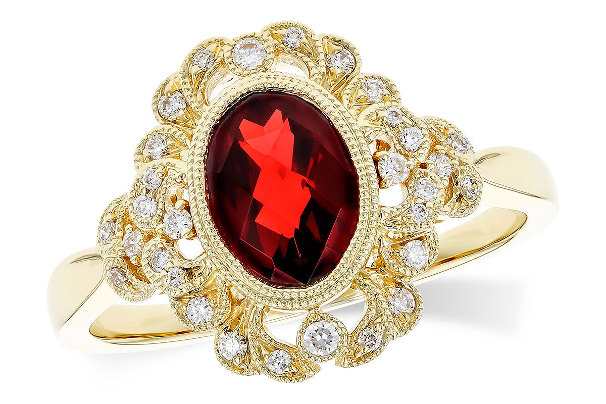 Allison Kaufman Garnet & Diamond Ring in 14K Yellow Gold, 1.56 ctw