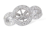 Allison Kaufman Diamond Engagement Ring Semi-Mount in 14K White Gold, 0.64 ctw