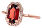 Allison Kaufman Garnet & Diamond Ring in 14K Rose Gold, 1.75 ctw (D5775), alternate view