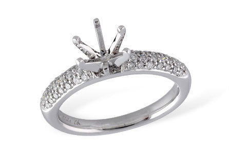 Allison Kaufman Diamond Engagement Ring Semi-Mount in 14K White Gold, 0.27 ctw (L7303)