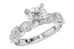 Allison Kaufman Fancy-Cut Diamond Engagement Ring Semi-Mount in 14K White Gold, 0.45 ctw
