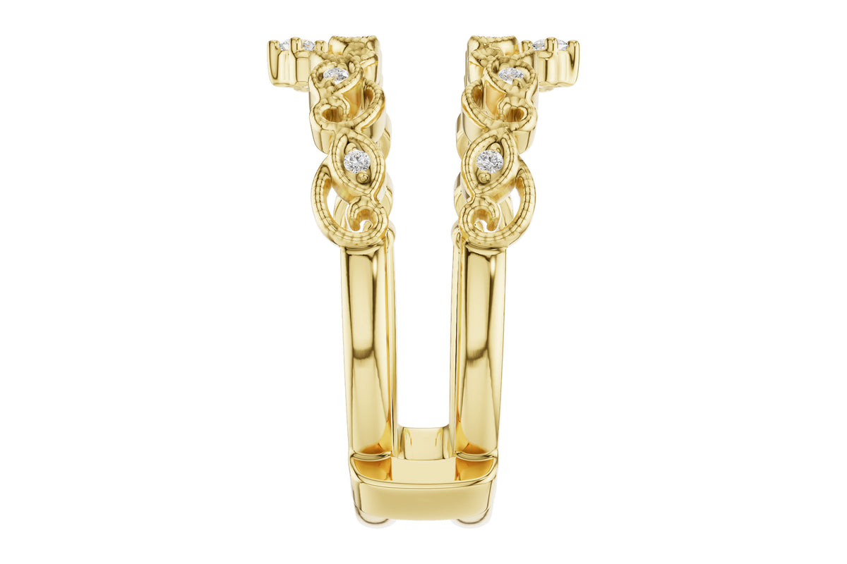 Allison Kaufman Diamond Ring Guard in 14K Yellow Gold, 0.08 ctw, alternate view