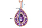 Allison Kaufman Amethyst & Diamond Necklace in 14K Rose Gold, 2.05 ctw, alternate view