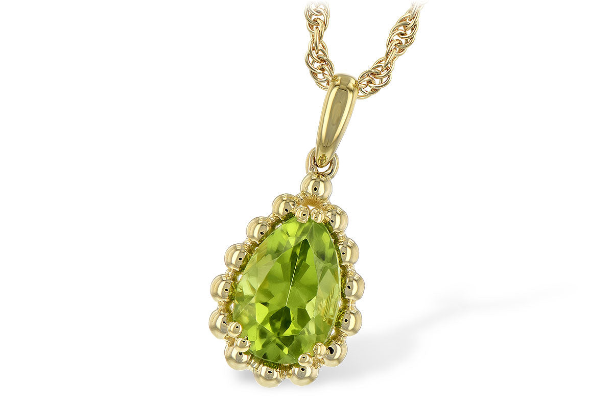 Allison Kaufman Peridot Necklace in 14K Yellow Gold, 1.30 ctw