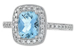 Allison Kaufman Aquamarine & Diamond Ring in 14K White Gold, 1.31 ctw, alternate view