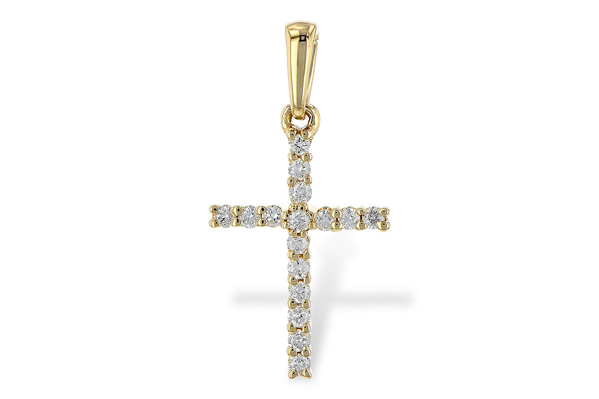 Allison Kaufman Petite Diamond Cross Pendant in 14K White Gold, 0.10 ctw