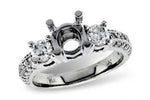 Allison Kaufman Diamond Engagement Ring Semi-Mount in 14K White Gold, 0.74 ctw